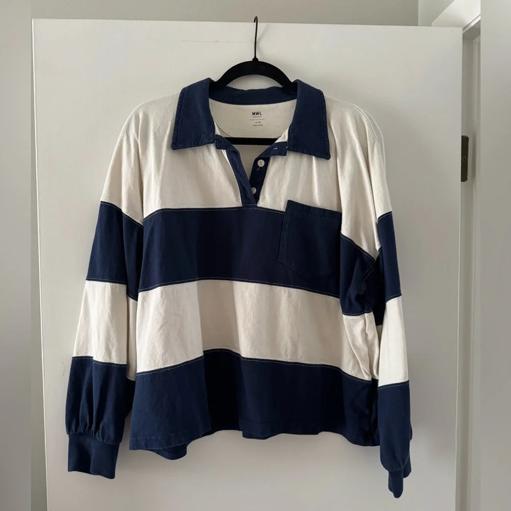 Madewell Striped Rugby Polo Shirt - Picture 4 of 6